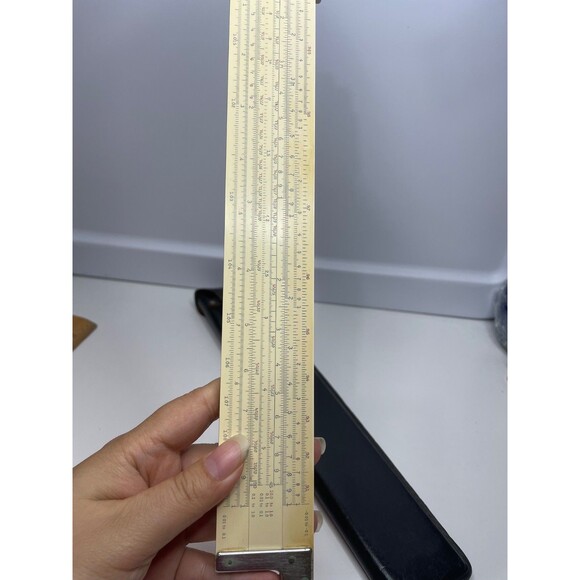 Keuffel Esser Slide Rule N4081-3 Log Log Duplex Decitrig Leather Case Box 1940s - Picture 3 of 8